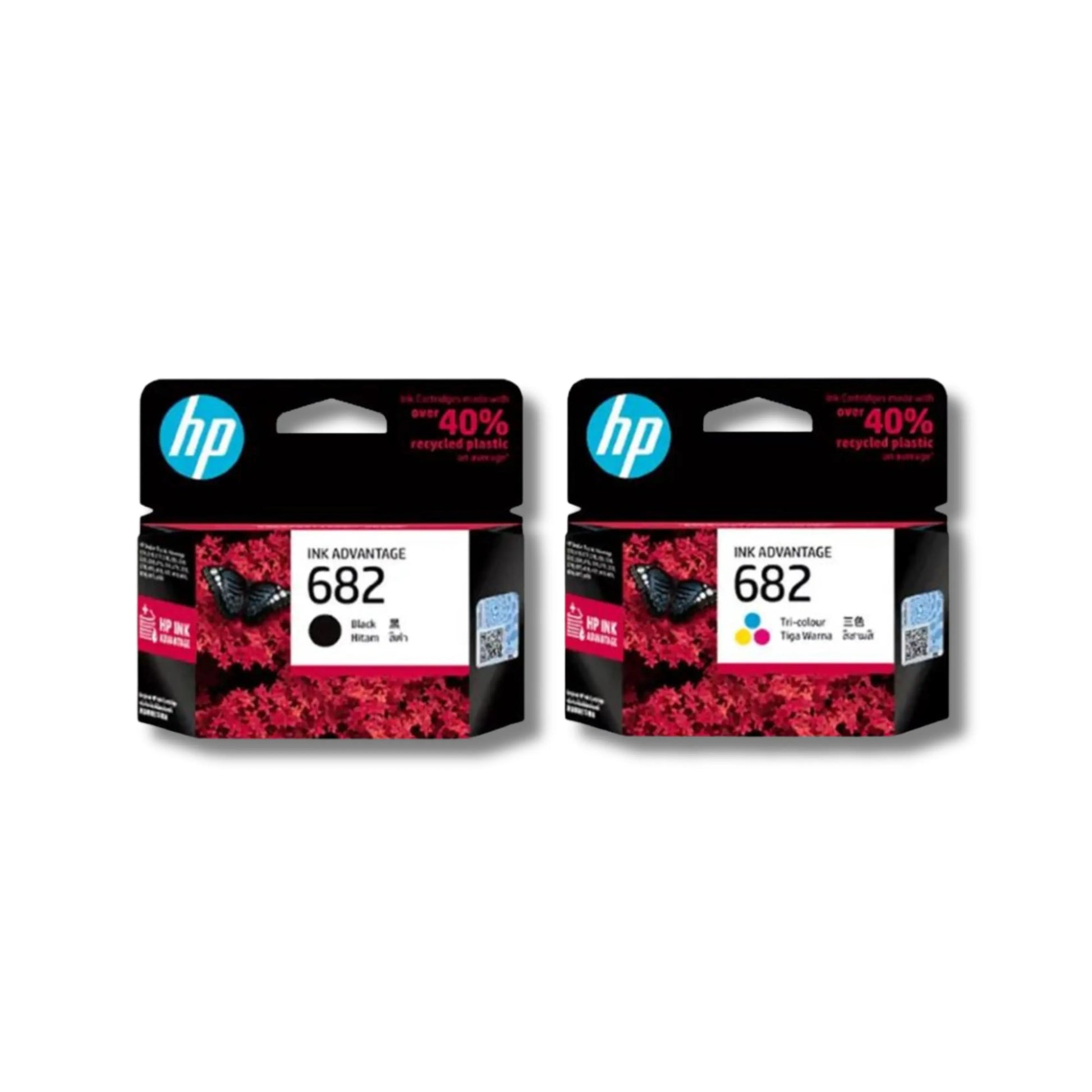 HP 682 Original Ink Advantage Cartridge (Black 37MY77AA, Tri-Colour 37M76AA) PrintSaver