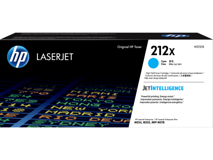 HP 212X High Yield Original LaserJet Toner Cartridge (W2120X, W2121X, W2122X, W2123X) (Black, Cyan, Yellow, Magenta)
