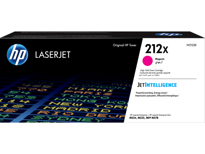 HP 212X High Yield Original LaserJet Toner Cartridge (W2120X, W2121X, W2122X, W2123X) (Black, Cyan, Yellow, Magenta)