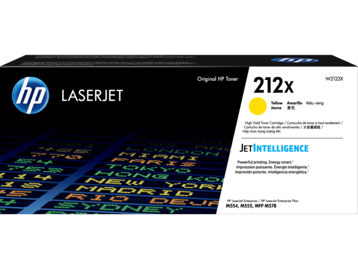 HP 212X High Yield Original LaserJet Toner Cartridge (W2120X, W2121X, W2122X, W2123X) (Black, Cyan, Yellow, Magenta)