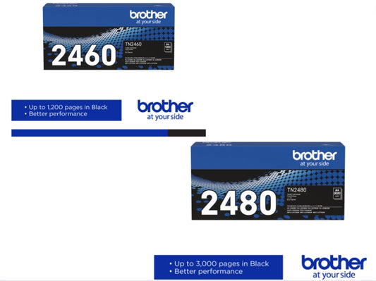Brother TN-2460/ TN-2480 Black Original Toner Cartridge For HL-L2370DN, HL-L2375DW, DCP-L2550DW, MFC-L2715DW