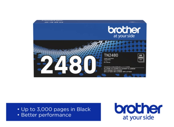 Brother TN-2460/ TN-2480 Black Original Toner Cartridge For HL-L2370DN, HL-L2375DW, DCP-L2550DW, MFC-L2715DW