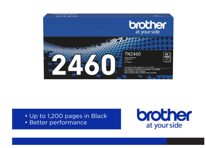 Brother TN-2460/ TN-2480 Black Original Toner Cartridge For HL-L2370DN, HL-L2375DW, DCP-L2550DW, MFC-L2715DW